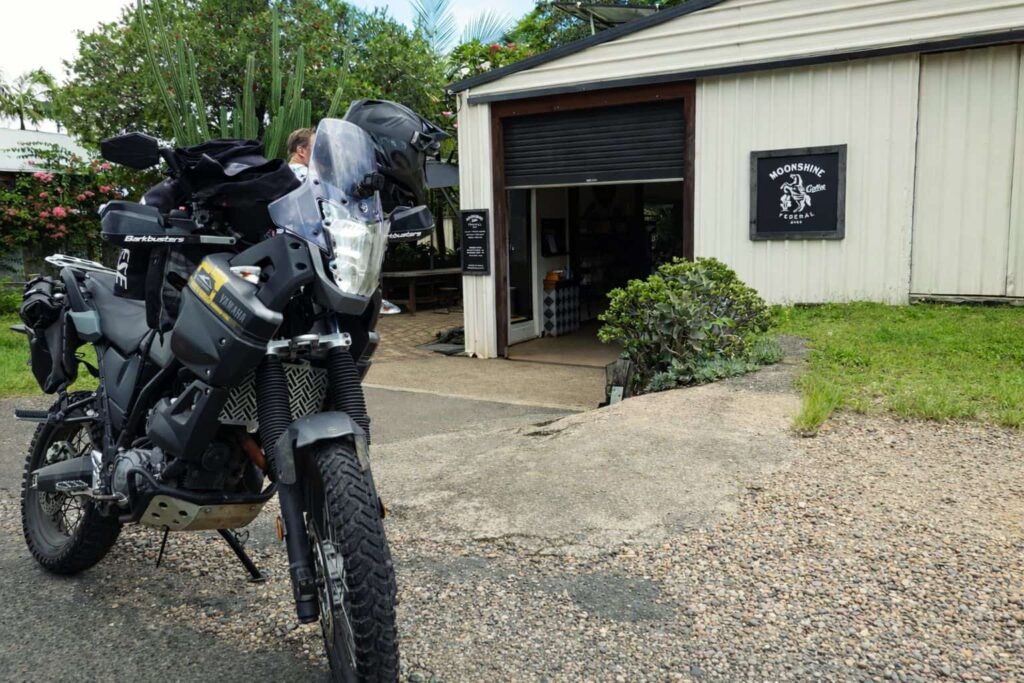 Byron Bay motorbike hire pitstop for Coffee